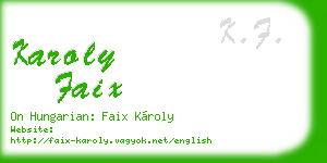 karoly faix business card